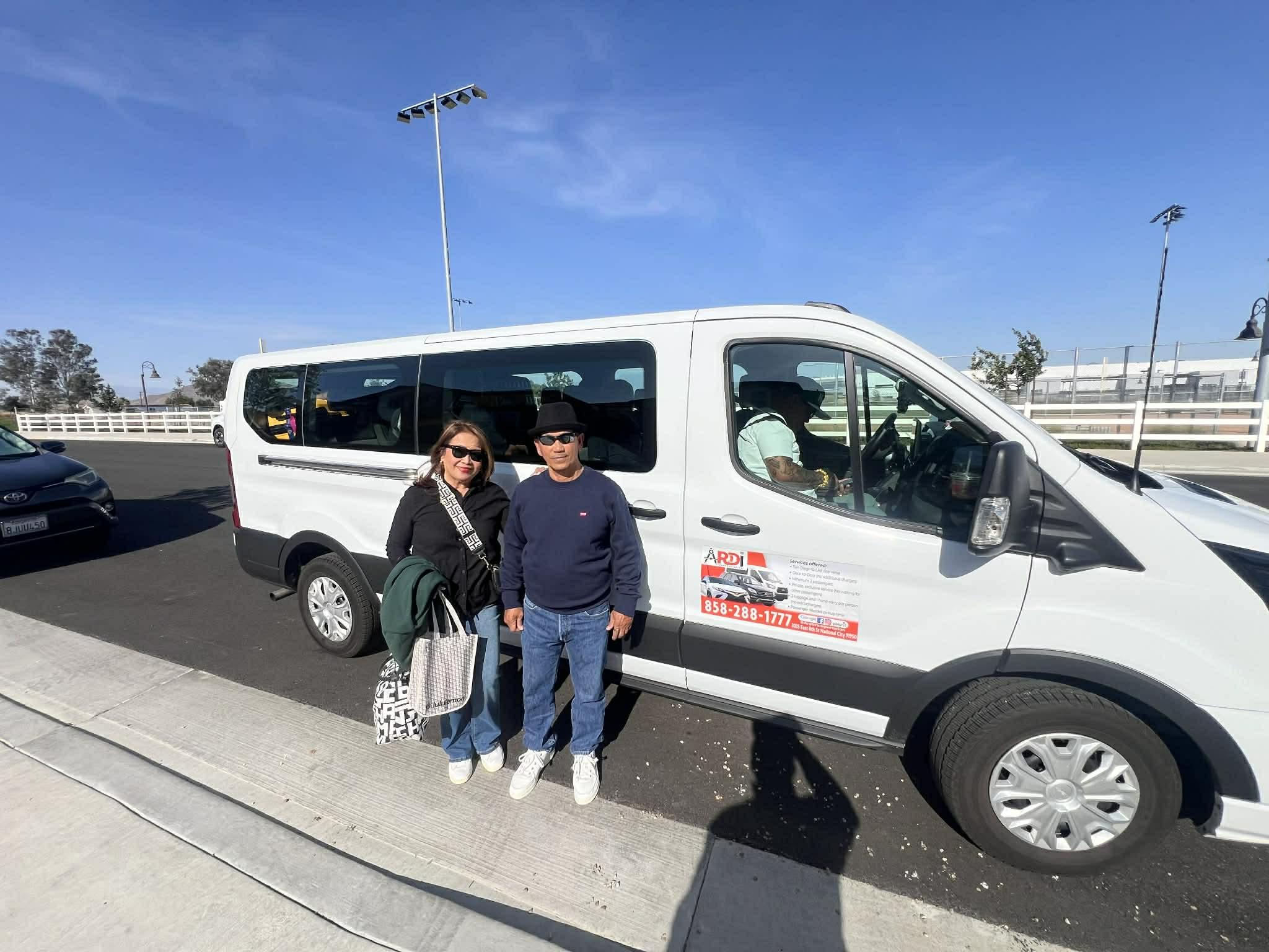 Couple's getaway — Van loaded, LAX bound